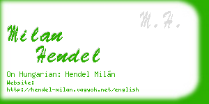 milan hendel business card